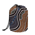 Australia River Aboriginal Dot Print Drawstring Makeup Bag