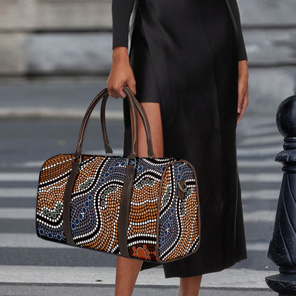 Australia River Aboriginal Dot Print Duffle Bag
