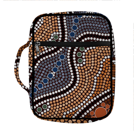 Australia River Aboriginal Dot Print Front Pocket Bible Bag
