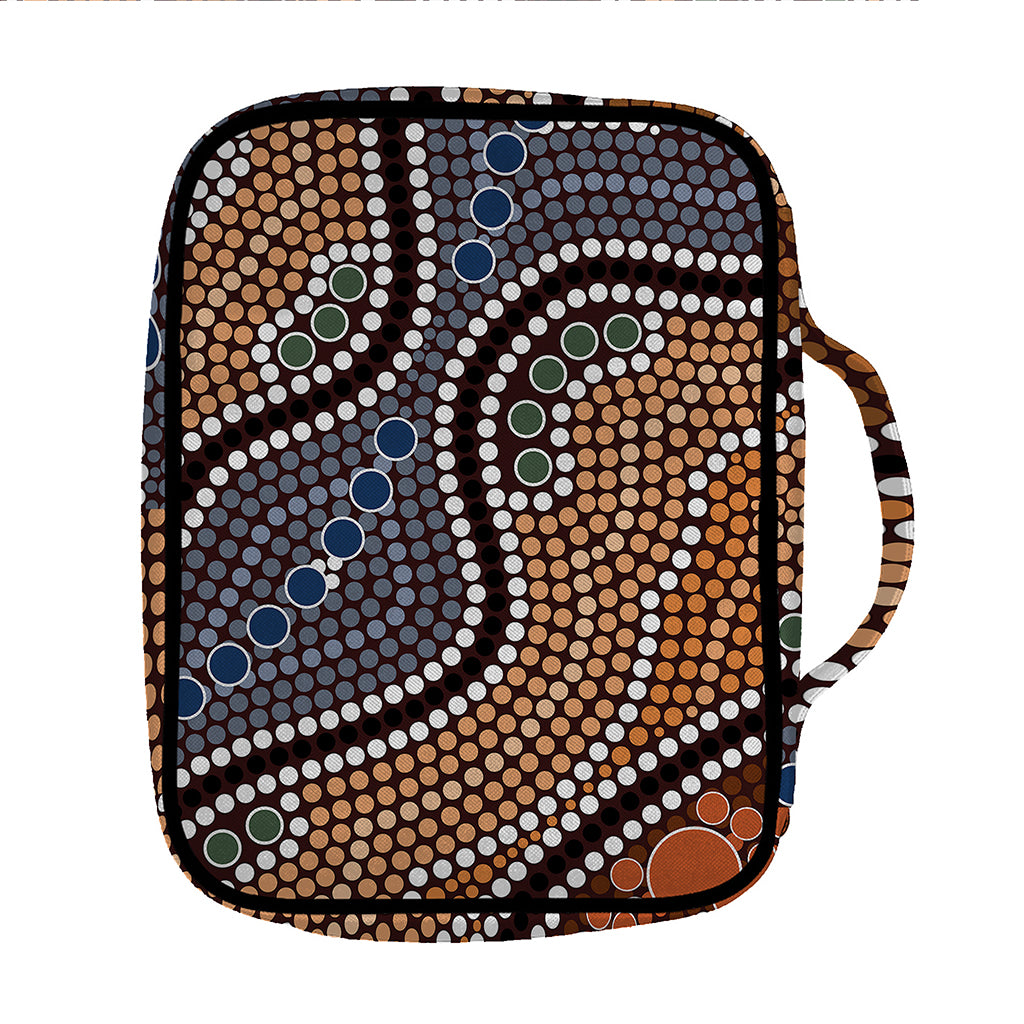 Australia River Aboriginal Dot Print Front Pocket Bible Bag