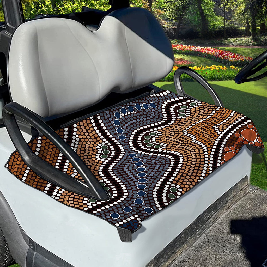 Australia River Aboriginal Dot Print Golf Cart Seat Cover