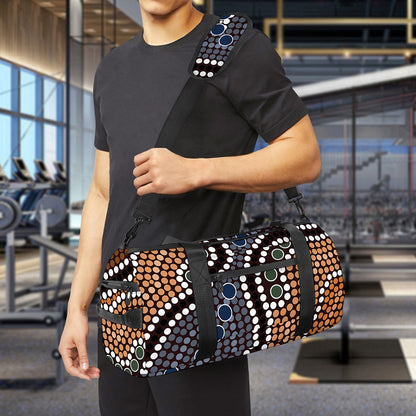 Australia River Aboriginal Dot Print Gym Bag