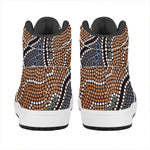 Australia River Aboriginal Dot Print High Top Leather Sneakers