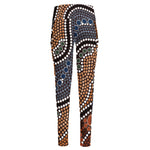 Australia River Aboriginal Dot Print High-Waisted Pocket Leggings