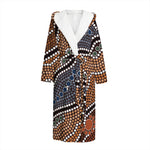 Australia River Aboriginal Dot Print Hooded Bathrobe