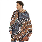 Australia River Aboriginal Dot Print Hoodie Blanket