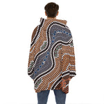 Australia River Aboriginal Dot Print Hoodie Blanket