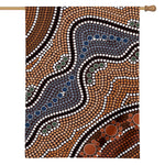 Australia River Aboriginal Dot Print House Flag