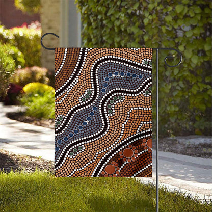 Australia River Aboriginal Dot Print House Flag