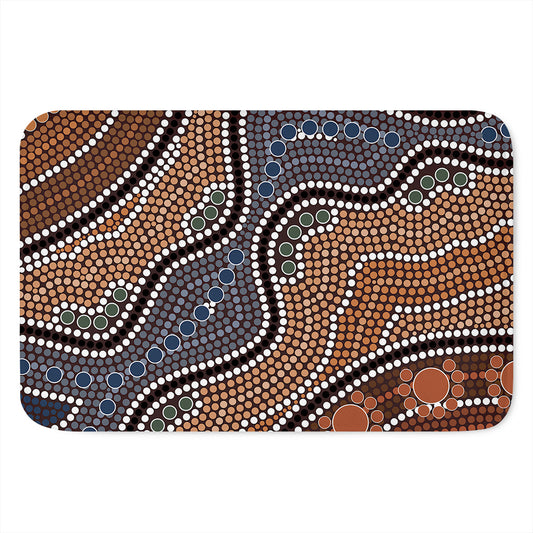Australia River Aboriginal Dot Print Indoor Door Mat