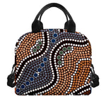 Australia River Aboriginal Dot Print Insulated Lunch Bag