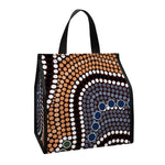 Australia River Aboriginal Dot Print Insulated Lunch Tote