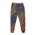 Australia River Aboriginal Dot Print Jogger Pants