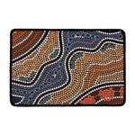 Australia River Aboriginal Dot Print Kitchen Mat