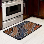 Australia River Aboriginal Dot Print Kitchen Mat