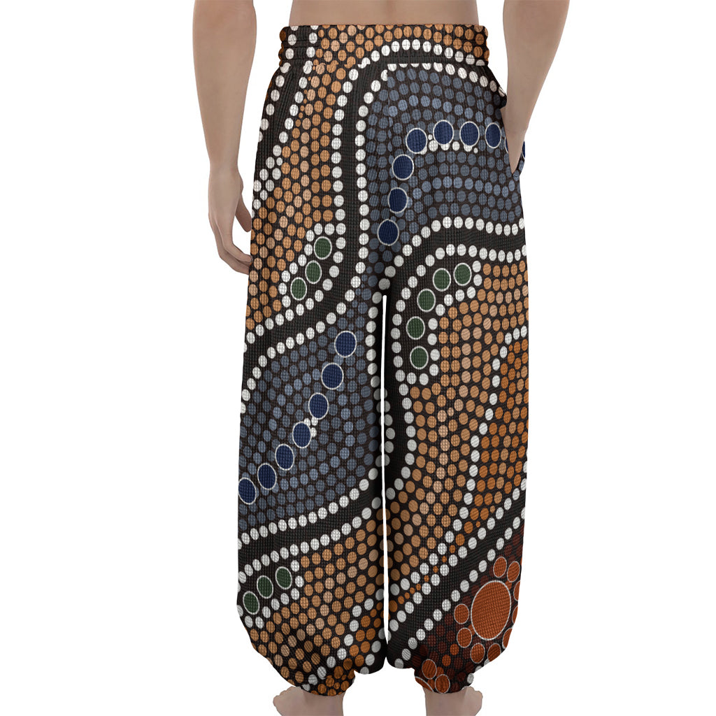 Australia River Aboriginal Dot Print Lantern Pants