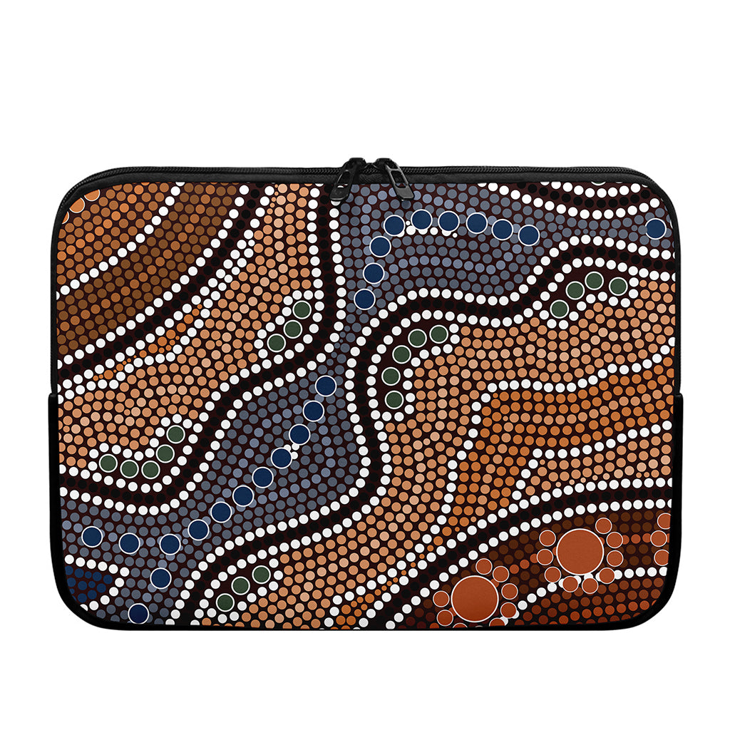 Australia River Aboriginal Dot Print Laptop Sleeve