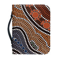Australia River Aboriginal Dot Print Leather Bible Cover