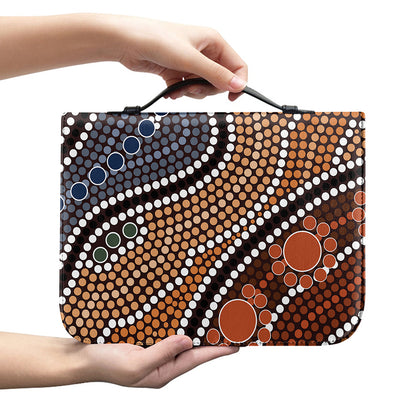 Australia River Aboriginal Dot Print Leather Bible Cover