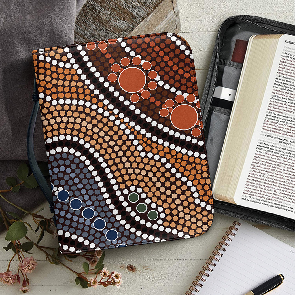 Australia River Aboriginal Dot Print Leather Bible Cover