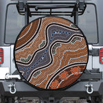 Australia River Aboriginal Dot Print Leather Spare Tire Cover