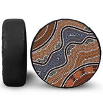 Australia River Aboriginal Dot Print Leather Spare Tire Cover