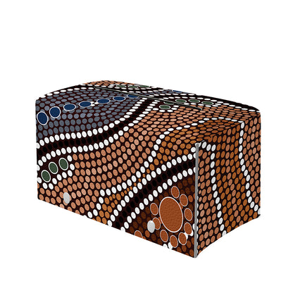 Australia River Aboriginal Dot Print Leather Tissue Box Cover