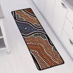 Australia River Aboriginal Dot Print Long Kitchen Mat