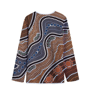 Australia River Aboriginal Dot Print Long Sleeve Short Coat