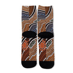 Australia River Aboriginal Dot Print Long Socks