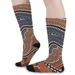 Australia River Aboriginal Dot Print Long Socks