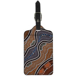 Australia River Aboriginal Dot Print Luggage Tag