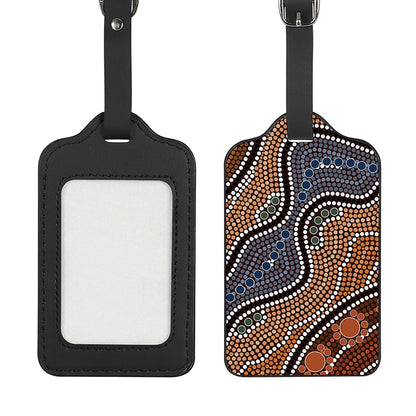 Australia River Aboriginal Dot Print Luggage Tag