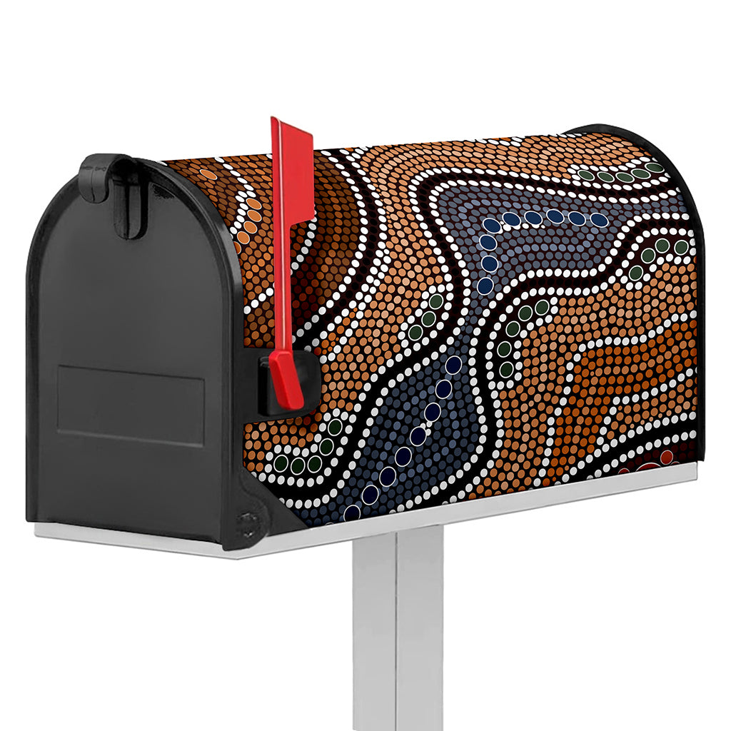 Australia River Aboriginal Dot Print Mailbox Cover