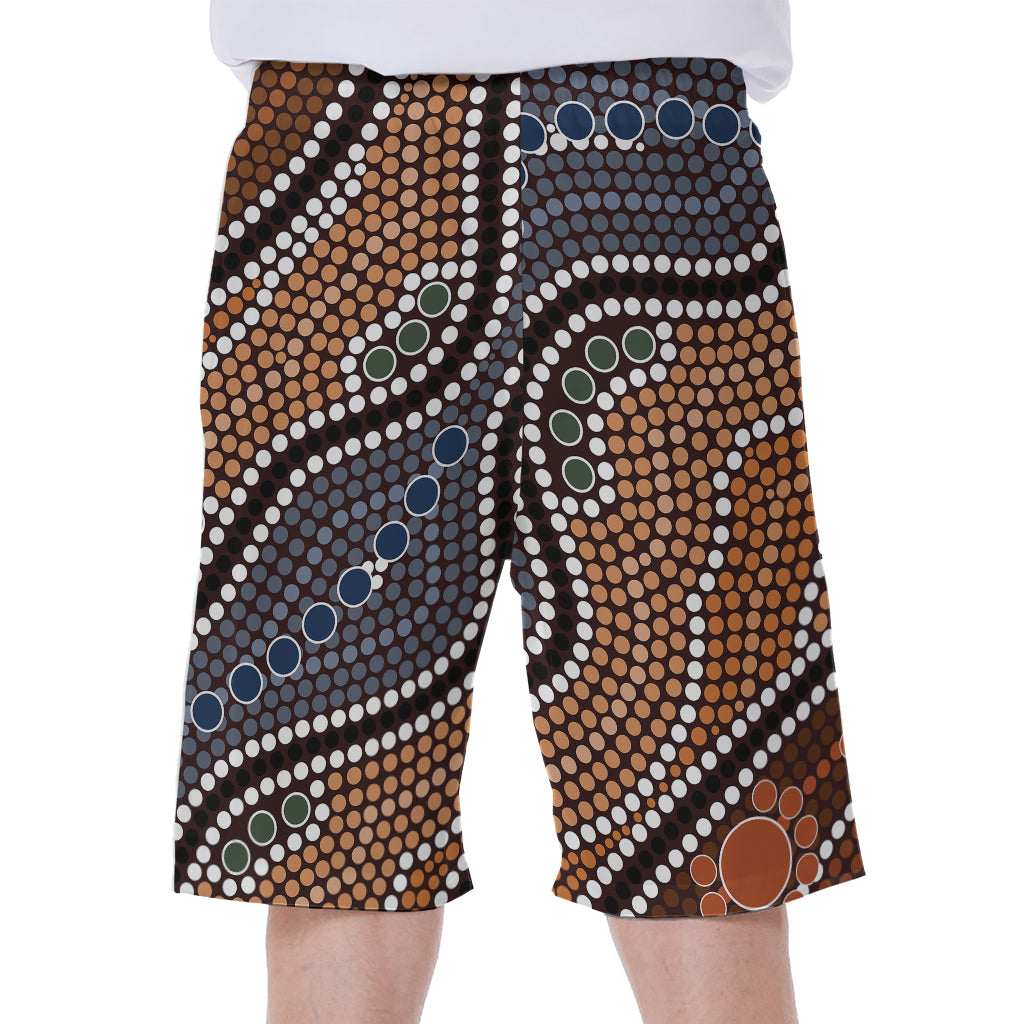 Australia River Aboriginal Dot Print Men's Beach Shorts