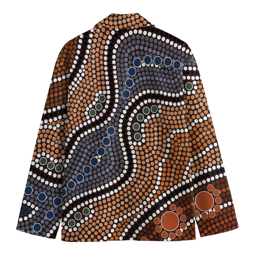 Australia River Aboriginal Dot Print Men's Blazer