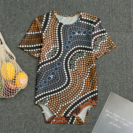 Australia River Aboriginal Dot Print Men's Bodysuit