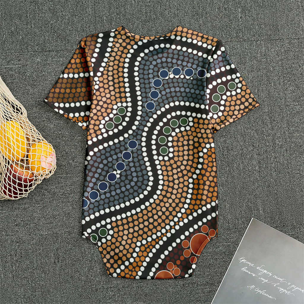 Australia River Aboriginal Dot Print Men's Bodysuit