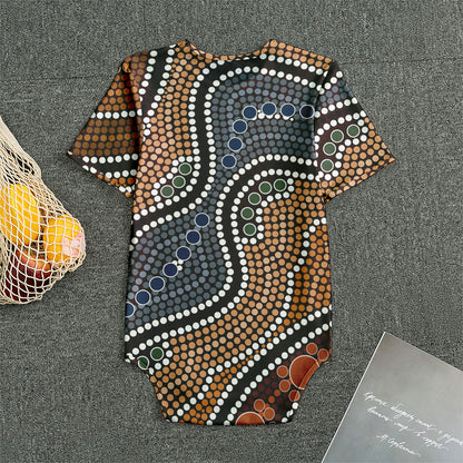Australia River Aboriginal Dot Print Men's Bodysuit