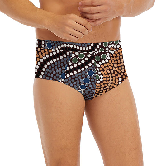 Australia River Aboriginal Dot Print Men's Briefs