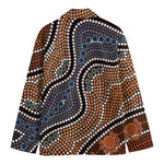 Australia River Aboriginal Dot Print Men's Cotton Blazer