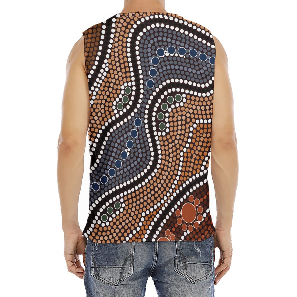 Australia River Aboriginal Dot Print Men's Fitness Tank Top