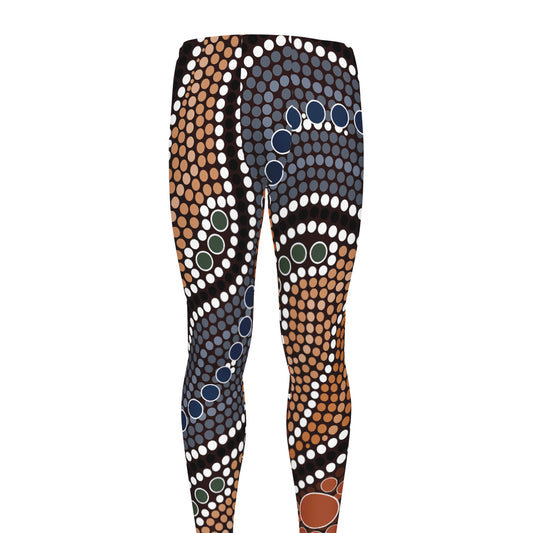 Australia River Aboriginal Dot Print Men's leggings