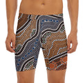 Australia River Aboriginal Dot Print Men's Long Boxer Briefs