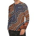 Australia River Aboriginal Dot Print Men's Long Sleeve Rash Guard