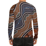 Australia River Aboriginal Dot Print Men's Long Sleeve Rash Guard