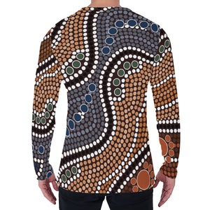 Australia River Aboriginal Dot Print Men's Long Sleeve T-Shirt