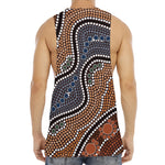 Australia River Aboriginal Dot Print Men's Muscle Tank Top