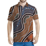 Australia River Aboriginal Dot Print Men's Polo Shirt