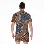Australia River Aboriginal Dot Print Men's Rompers